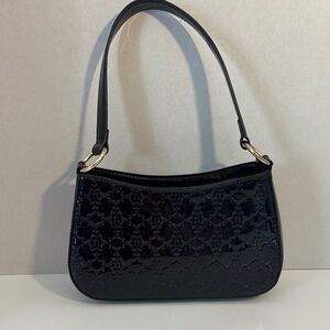 Elegant Black Patent Leather Shoulder Bag